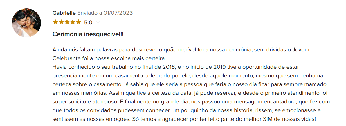 Depoimento 7 de casal celebrado por Marco Aurélio
