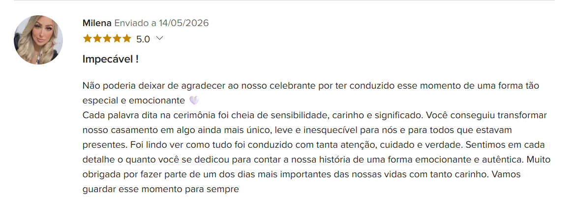 Depoimento 2 de casal celebrado por Marco Aurélio